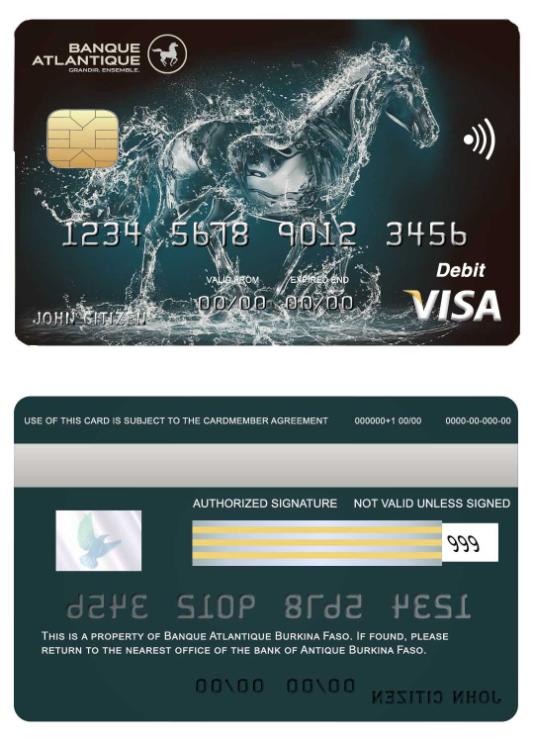 Burkina Faso Atlantique bank visa card